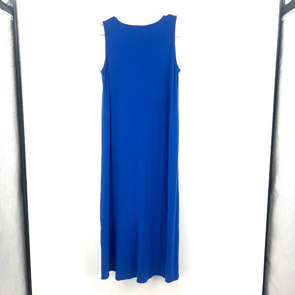 J.Jill Wearever Collection Flounced Hem Elliptical Blue Midi Dress Women's Small - Picture 7 of 9